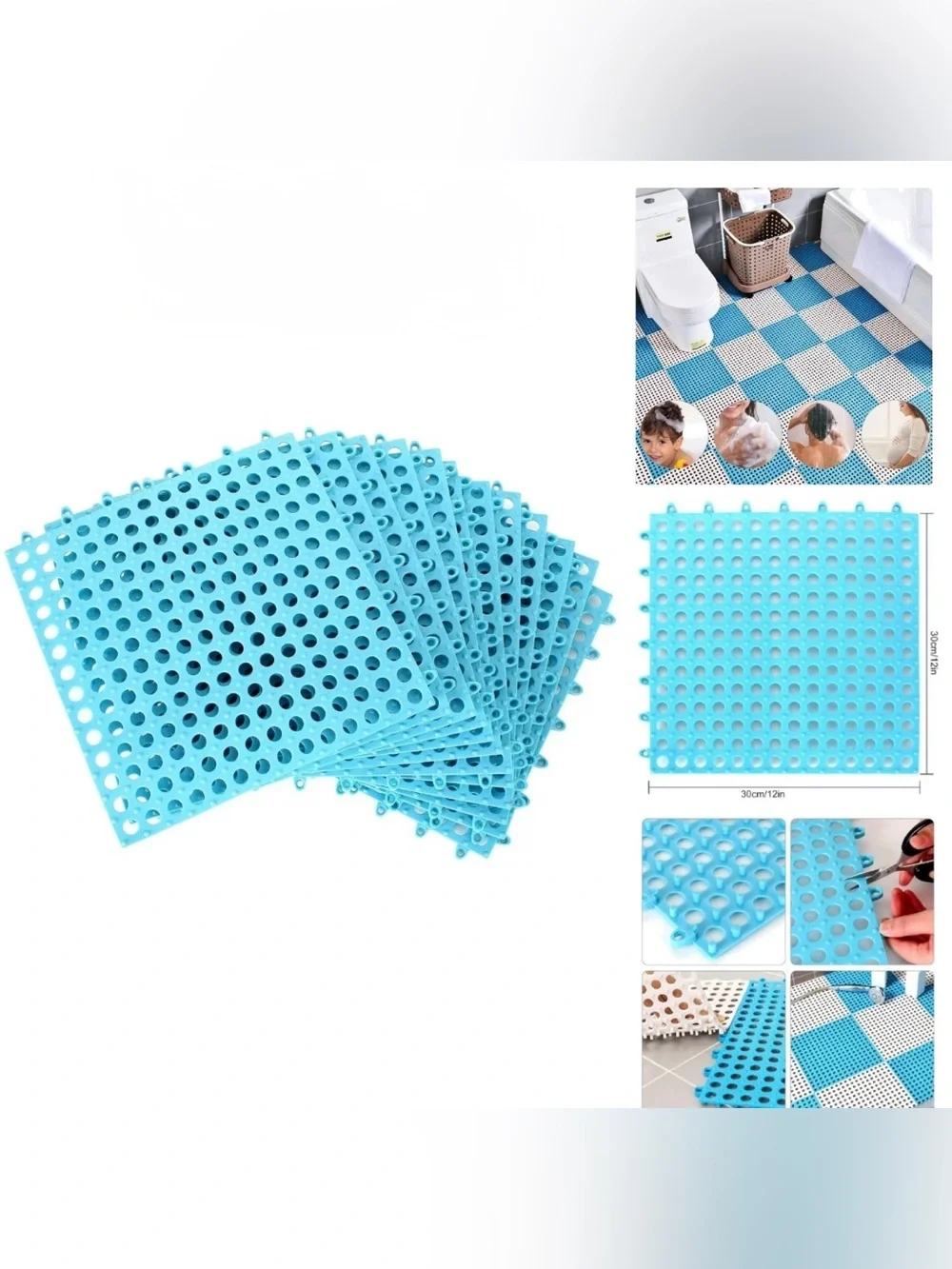 16 Pack Interlocking Drainage Floor Mat 12